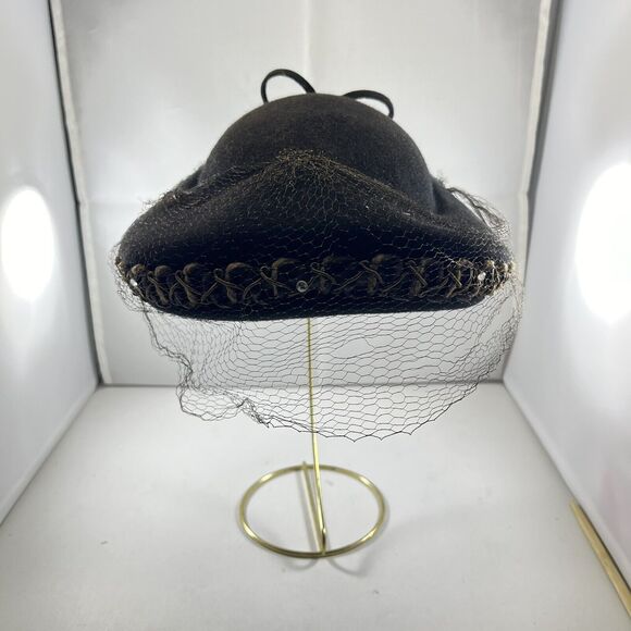 Vintage 1950s Ladies Hat with Veil, 100% Wool, Terry Sales Corp, N.Y., READ main image 4